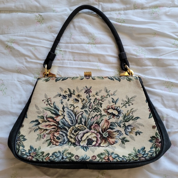 Garay | Vintage Floral Jacquard Handbag - Picture 1 of 4